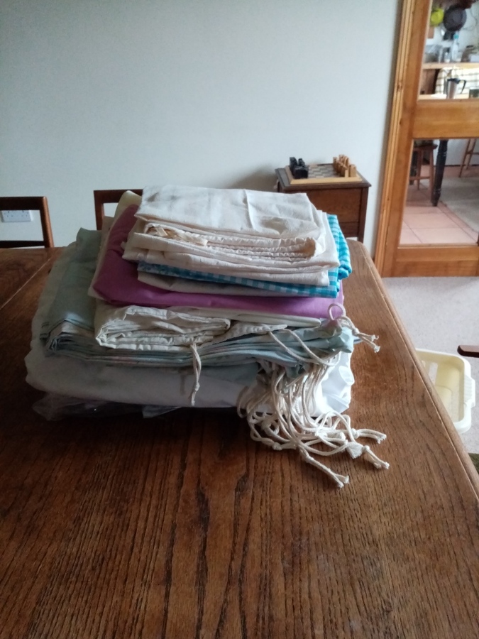 Scrub Bags made by Evelyn, Beverley, Roz, Jenny and Beverley's friend Lesley.